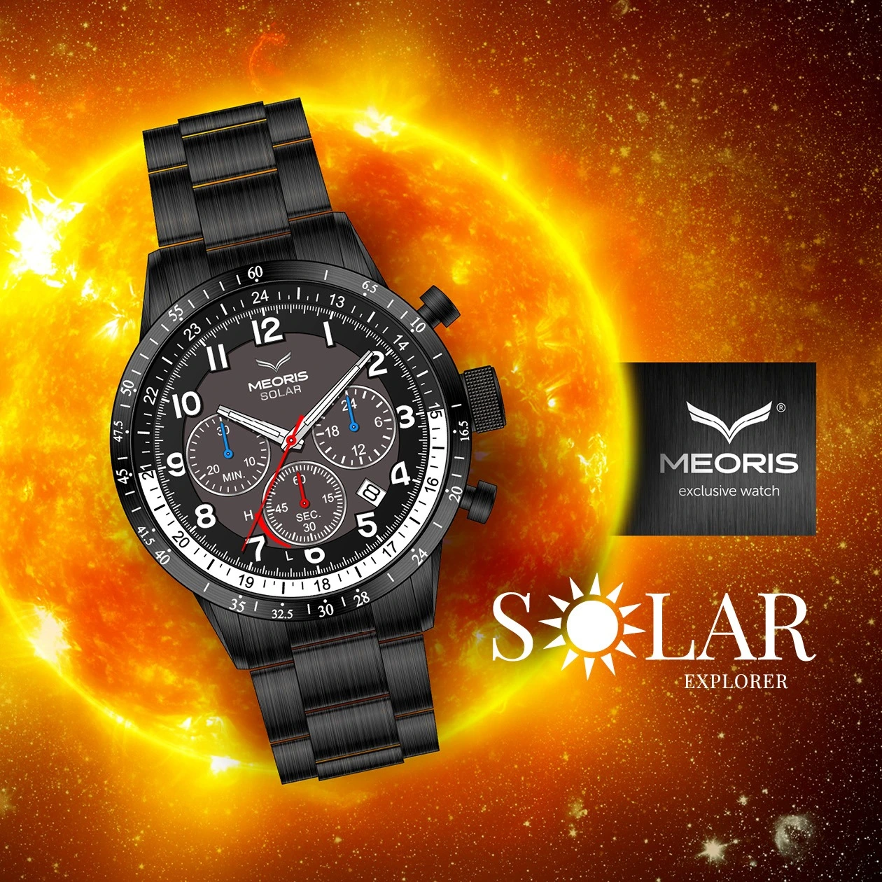 Meoris SOLAR CHRONOGRAF SUPERTITANIUM BLC