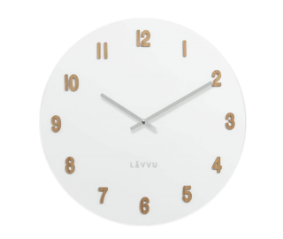 Velké bílé dřevěné hodiny LAVVU WHITE LCT4070